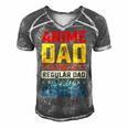 Father’S Day Anime Dad Daddy Father Papa Graphic From Son Gift For Women Men's Short Sleeve V-neck 3D Print Retro Tshirt Grey