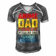 Father’S Day Anime Dad Daddy Father Papa Graphic From Son Gift For Womens Gift For Women Men's Short Sleeve V-neck 3D Print Retro Tshirt Grey