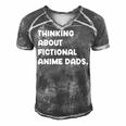 Fictional Anime Dads Funny Weeb Girl Fanfic Fanfiction Lover Gift For Women Men's Short Sleeve V-neck 3D Print Retro Tshirt Grey