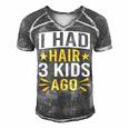 Funny Bald Dad Father Of Three Triplets Husband Fathers Day Gift For Mens Gift For Women Men's Short Sleeve V-neck 3D Print Retro Tshirt Grey