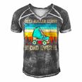 Funny Vintage Retro Best Roller Derby Dad Ever Fathers Day Gift For Mens Gift For Women Men's Short Sleeve V-neck 3D Print Retro Tshirt Grey