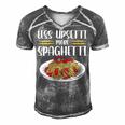 Less Upsetti Spaghetti Gift For Womens Gift For Women Men's Short Sleeve V-neck 3D Print Retro Tshirt Grey
