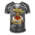 Moms Spaghetti Food Lovers Mothers Day Novelty Gift For Women Men's Short Sleeve V-neck 3D Print Retro Tshirt Grey