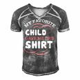 My Favorite Child Gave This Funny Mom Dad Sayings Gift For Women Men's Short Sleeve V-neck 3D Print Retro Tshirt Grey
