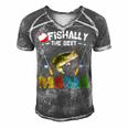 Ofishally The Best Mama Fishing Rod Mommy Funny Mothers Day Gift For Womens Gift For Women Men's Short Sleeve V-neck 3D Print Retro Tshirt Grey
