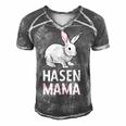 Rabbit Mum Rabbit Mother Pet Long Ear Gift For Womens Gift For Women Men's Short Sleeve V-neck 3D Print Retro Tshirt Grey