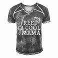 Retro Reel Cool Mama Fishing Fisher Mothers Day Gift For Women Men's Short Sleeve V-neck 3D Print Retro Tshirt Grey