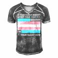 Transgender Support Funny Trans Dad Mom Lgbt Ally Pride Flag Gift For Women Men's Short Sleeve V-neck 3D Print Retro Tshirt Grey