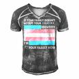 Transgender Support Funny Trans Dad Mom Lgbt Ally Pride Flag Gift For Womens Gift For Women Men's Short Sleeve V-neck 3D Print Retro Tshirt Grey