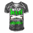 Weed Dad Marijuana Funny Fathers Day For Daddy Gift For Women Men's Short Sleeve V-neck 3D Print Retro Tshirt Grey