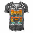 With A Body Like This Who Needs Hair Fathers Day Bald Dad Gift For Women Men's Short Sleeve V-neck 3D Print Retro Tshirt Grey