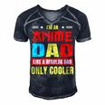 Anime Dad Like A Regular Dad Only Cooler Otaku Fathers Day Gift For Women Men's Short Sleeve V-neck 3D Print Retro Tshirt Navy Blue