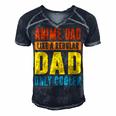 Anime Fathers Birthday Anime Dad Only Cooler Funny Vintage Gift For Women Men's Short Sleeve V-neck 3D Print Retro Tshirt Navy Blue