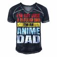 Anime Fathers Birthday Im An Anime Dad Funny Retro Vintage Gift For Women Men's Short Sleeve V-neck 3D Print Retro Tshirt Navy Blue
