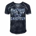 Awesome Like My Step Daughter Dad Joke Funny Father´S Day Gift For Women Men's Short Sleeve V-neck 3D Print Retro Tshirt Navy Blue