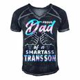 Awesome Proud Trans Dad Pride Lgbt Awareness Fathers Day Gift For Mens Gift For Women Men's Short Sleeve V-neck 3D Print Retro Tshirt Navy Blue