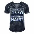 Bald Dad Funny Bald Jokes Gift For Women Men's Short Sleeve V-neck 3D Print Retro Tshirt Navy Blue