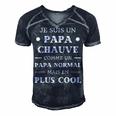 Cool Bald Dad Humour Bald Man Funny Gift For Mens Gift For Women Men's Short Sleeve V-neck 3D Print Retro Tshirt Navy Blue