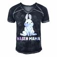 Cute Bunny Easter Rabbit Mum Rabbit Mum Gift For Women Men's Short Sleeve V-neck 3D Print Retro Tshirt Navy Blue