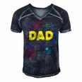 Dad Outer Space Daddy Planet Birthday Fathers Gift For Women Men's Short Sleeve V-neck 3D Print Retro Tshirt Navy Blue