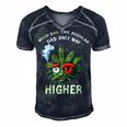 Dad Weed Funny 420 Weed Dad Like Regular Dad Only Higher Gift For Women Men's Short Sleeve V-neck 3D Print Retro Tshirt Navy Blue