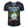 Exterminator Dad Pest Control Funny Gift For Women Men's Short Sleeve V-neck 3D Print Retro Tshirt Navy Blue