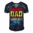 Father’S Day Anime Dad Daddy Father Papa Graphic From Son Gift For Women Men's Short Sleeve V-neck 3D Print Retro Tshirt Navy Blue
