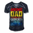 Father’S Day Anime Dad Daddy Father Papa Graphic From Son Gift For Womens Gift For Women Men's Short Sleeve V-neck 3D Print Retro Tshirt Navy Blue