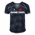 I Heart Anime Dads Funny Love Red Simple Weeb Weeaboo Gay Gift For Women Men's Short Sleeve V-neck 3D Print Retro Tshirt Navy Blue