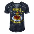 Moms Spaghetti Food Lovers Mothers Day Novelty Gift For Women Men's Short Sleeve V-neck 3D Print Retro Tshirt Navy Blue
