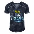 Reel Cool Mama Fishing Fisherman Funny Retro Gift For Womens Gift For Women Men's Short Sleeve V-neck 3D Print Retro Tshirt Navy Blue