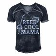 Retro Reel Cool Mama Fishing Fisher Mothers Day Gift For Womens Gift For Women Men's Short Sleeve V-neck 3D Print Retro Tshirt Navy Blue