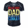 Roller Derby Dad  Like A Regular Dad But Cooler  Gift For Mens Gift For Women Men's Short Sleeve V-neck 3D Print Retro Tshirt Navy Blue