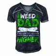 Weed Dad Like A Regular Dad Only Way Higher Marijuana Daddy Gift For Women Men's Short Sleeve V-neck 3D Print Retro Tshirt Navy Blue