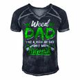 Weed Dad Marijuana Funny 420 Cannabis Thc For Fathers Day Gift For Women Men's Short Sleeve V-neck 3D Print Retro Tshirt Navy Blue