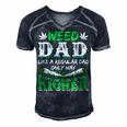 Weed Dad Marijuana Funny 420 Cannabis Thc Pumpkin Themed Gift For Women Men's Short Sleeve V-neck 3D Print Retro Tshirt Navy Blue