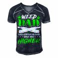 Weed Dad Marijuana Funny Fathers Day For Daddy Gift For Women Men's Short Sleeve V-neck 3D Print Retro Tshirt Navy Blue