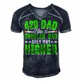 Weed Dad Pot Fathers Day Cannabis Marijuana Papa Daddy Gift For Womens Gift For Women Men's Short Sleeve V-neck 3D Print Retro Tshirt Navy Blue