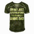 Anime Fathers Birthday Im An Anime Dad Fathers Day Anime Gift For Women Men's Short Sleeve V-neck 3D Print Retro Tshirt Green