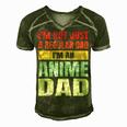 Anime Fathers Birthday Im An Anime Dad Funny Retro Vintage Gift For Women Men's Short Sleeve V-neck 3D Print Retro Tshirt Green