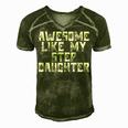 Awesome Like My Step Daughter Dad Joke Funny Father´S Day Gift For Women Men's Short Sleeve V-neck 3D Print Retro Tshirt Green
