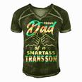 Awesome Proud Trans Dad Pride Lgbt Awareness Fathers Day Gift For Mens Gift For Women Men's Short Sleeve V-neck 3D Print Retro Tshirt Green