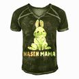 Cute Bunny Easter Rabbit Mum Rabbit Mum Gift For Women Men's Short Sleeve V-neck 3D Print Retro Tshirt Green