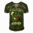 Dad Weed Funny 420 Weed Dad Like Regular Dad Only Higher Gift For Women Men's Short Sleeve V-neck 3D Print Retro Tshirt Green