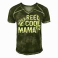 Distressed Reel Cool Mama Fishing Mothers Day Gift For Womens Gift For Women Men's Short Sleeve V-neck 3D Print Retro Tshirt Green