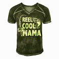 Family Lover Reel Cool Mama Fishing Fisher Fisherman Gift For Women Men's Short Sleeve V-neck 3D Print Retro Tshirt Green
