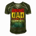 Father’S Day Anime Dad Daddy Father Papa Graphic From Son Gift For Womens Gift For Women Men's Short Sleeve V-neck 3D Print Retro Tshirt Green