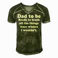 Fathers Day Dad Sayings Happy Fathers Day Gift For Women Men's Short Sleeve V-neck 3D Print Retro Tshirt Green