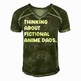 Fictional Anime Dads Funny Weeb Girl Fanfic Fanfiction Lover Gift For Women Men's Short Sleeve V-neck 3D Print Retro Tshirt Green