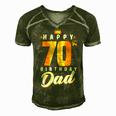Happy 70Th Birthday Dad Birthday 70 Years Old Dad Gift For Women Men's Short Sleeve V-neck 3D Print Retro Tshirt Green
